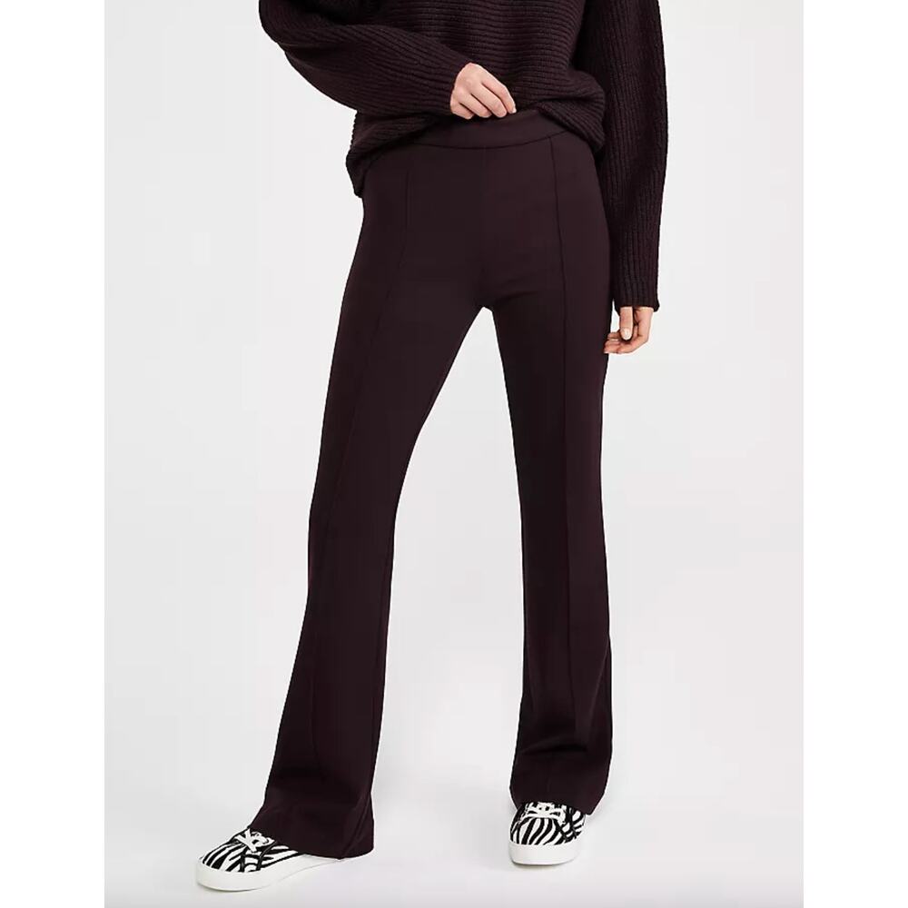 NEW Ann Taylor Flare Maroon High Waist Trouser Pants Size 12 FLAW